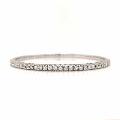 18K Diamond Flexible Stretchable Bangle White Gold