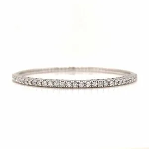 18K Diamond Flexible Stretchable Bangle White Gold