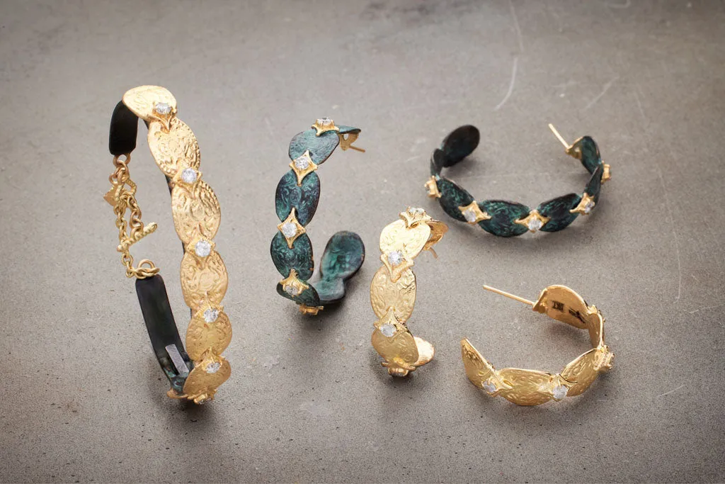 35MM PATINA ARTIFACT HOOP EARRINGS