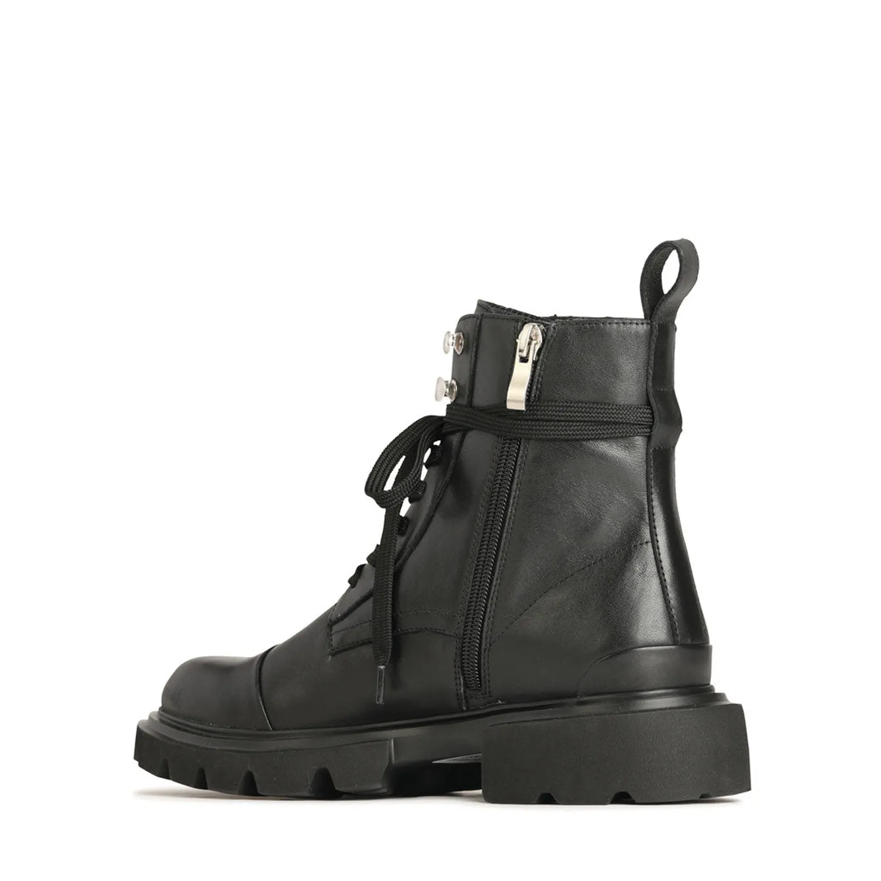 ADALIA LEATHER LACE-UP ANKLE BOOTS