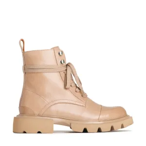 ADALIA LEATHER LACE-UP ANKLE BOOTS