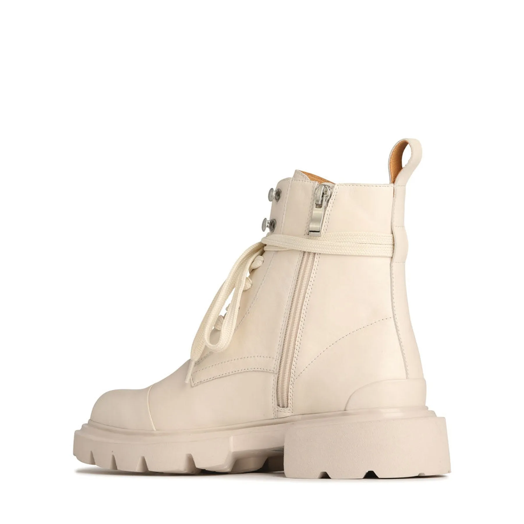 ADALIA LEATHER LACE-UP ANKLE BOOTS