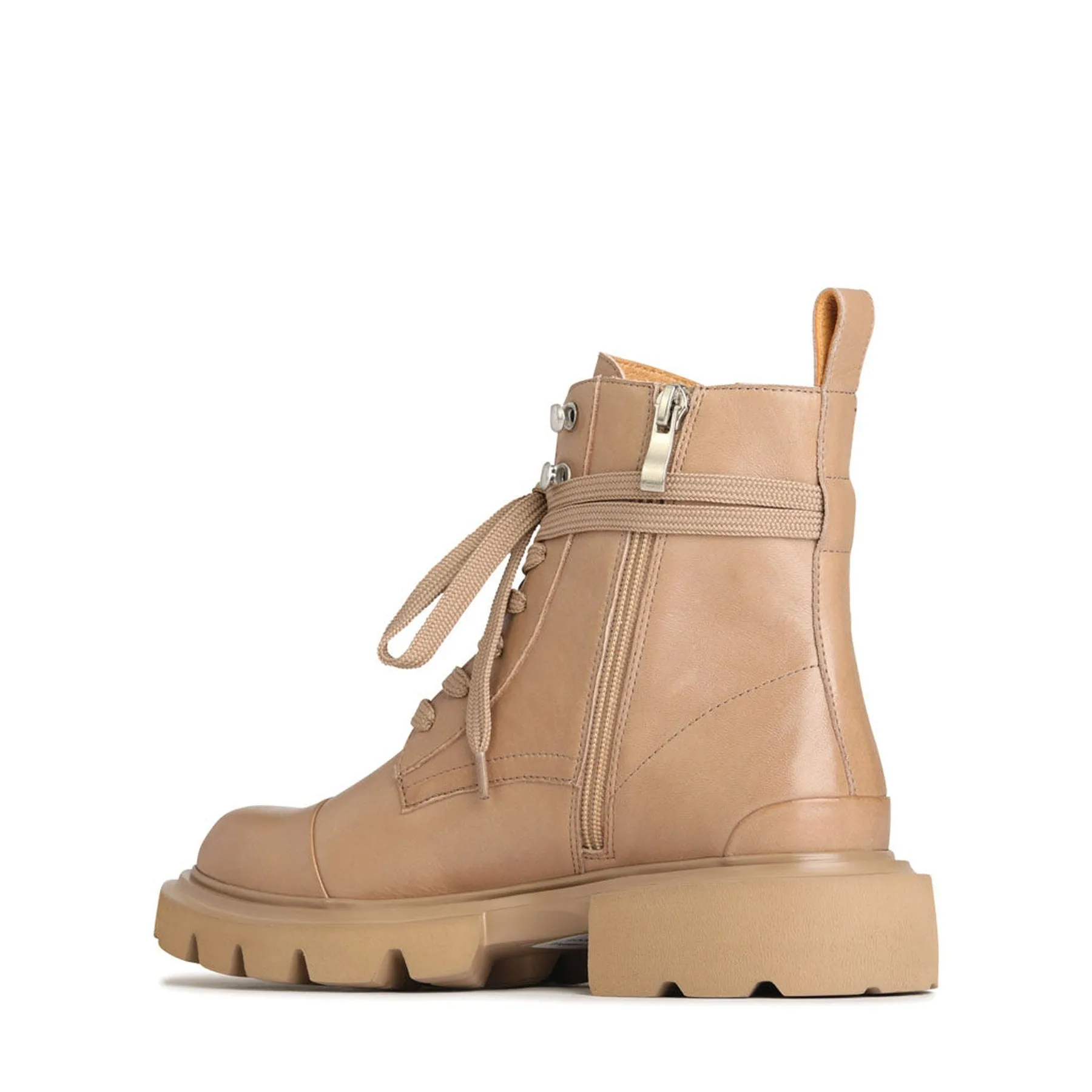 ADALIA LEATHER LACE-UP ANKLE BOOTS