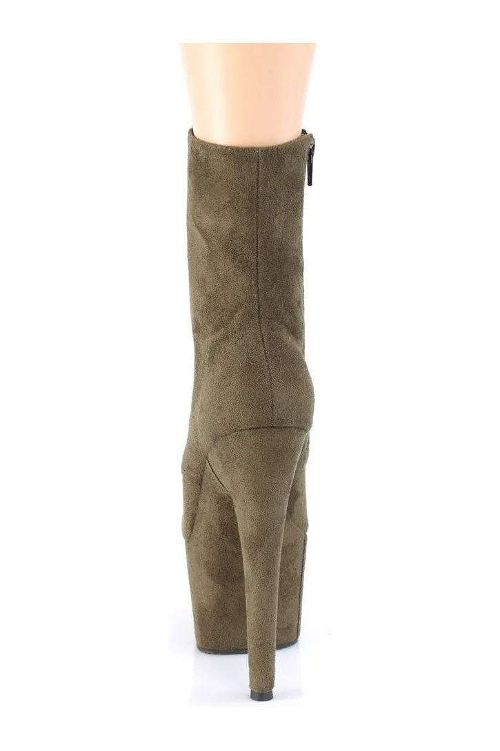 ADORE-1020FS Exotic Boot | Green Faux Suede