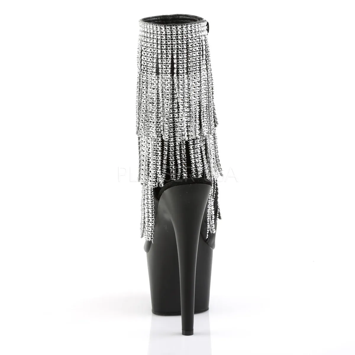 ADORE-1024RSF  Black Faux Leather-Silver/Black Matte