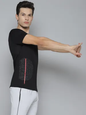 Alcis Men Printed Black Tshirts