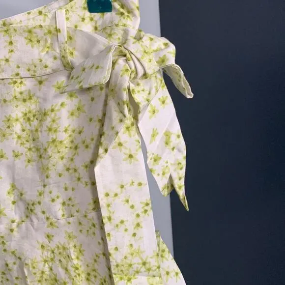 AllSaints Frida Amanzi Floral-Print Woven Mini Skirt White &amp; Green Size 8 NWT