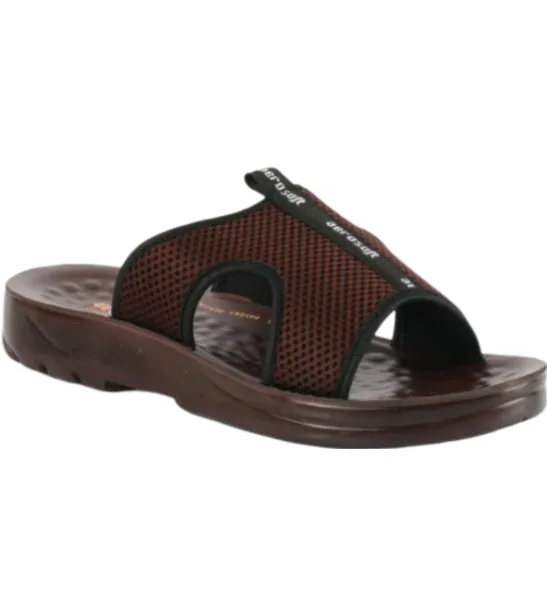 ARSFT Adaptation Men's PU Soft Slippers - Article 5103 (Brown)