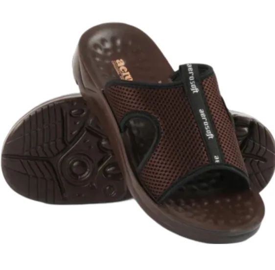 ARSFT Adaptation Men's PU Soft Slippers - Article 5103 (Brown)