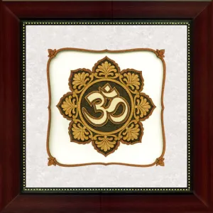 AUM Wood Carving Wall Art, Wood Carving Frame, 3D Wall Art