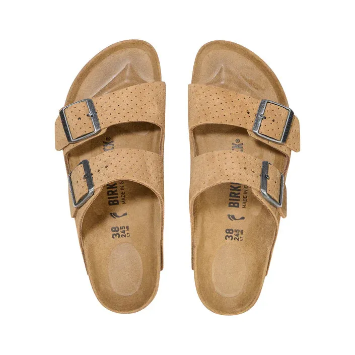 Birkenstock Arizona New Beige - Embossed Suede Leather Narrow