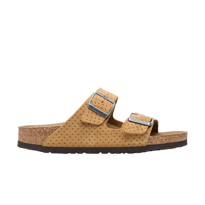 Birkenstock Arizona New Beige - Embossed Suede Leather Narrow