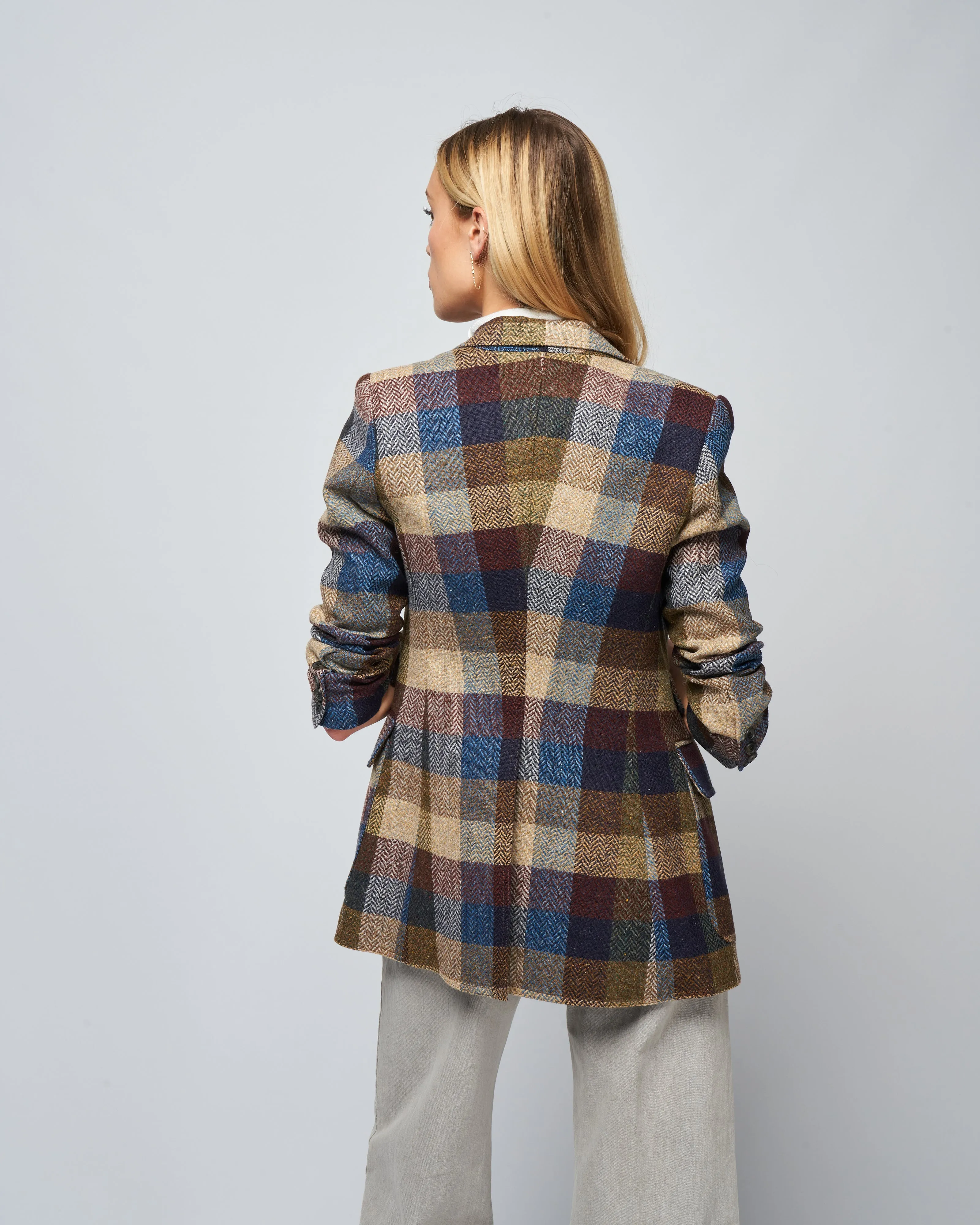 birkin blazer - peri lumberjacket check