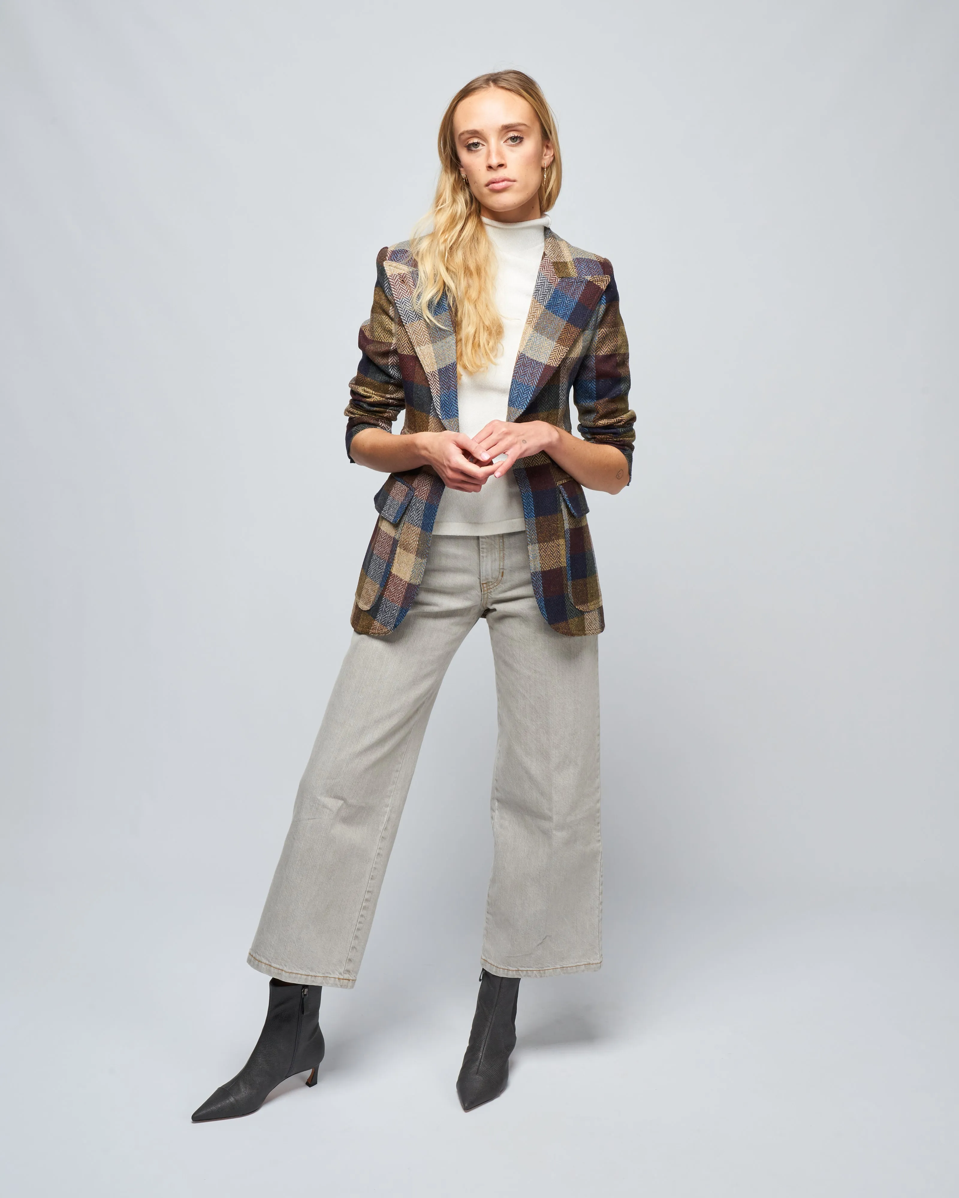birkin blazer - peri lumberjacket check