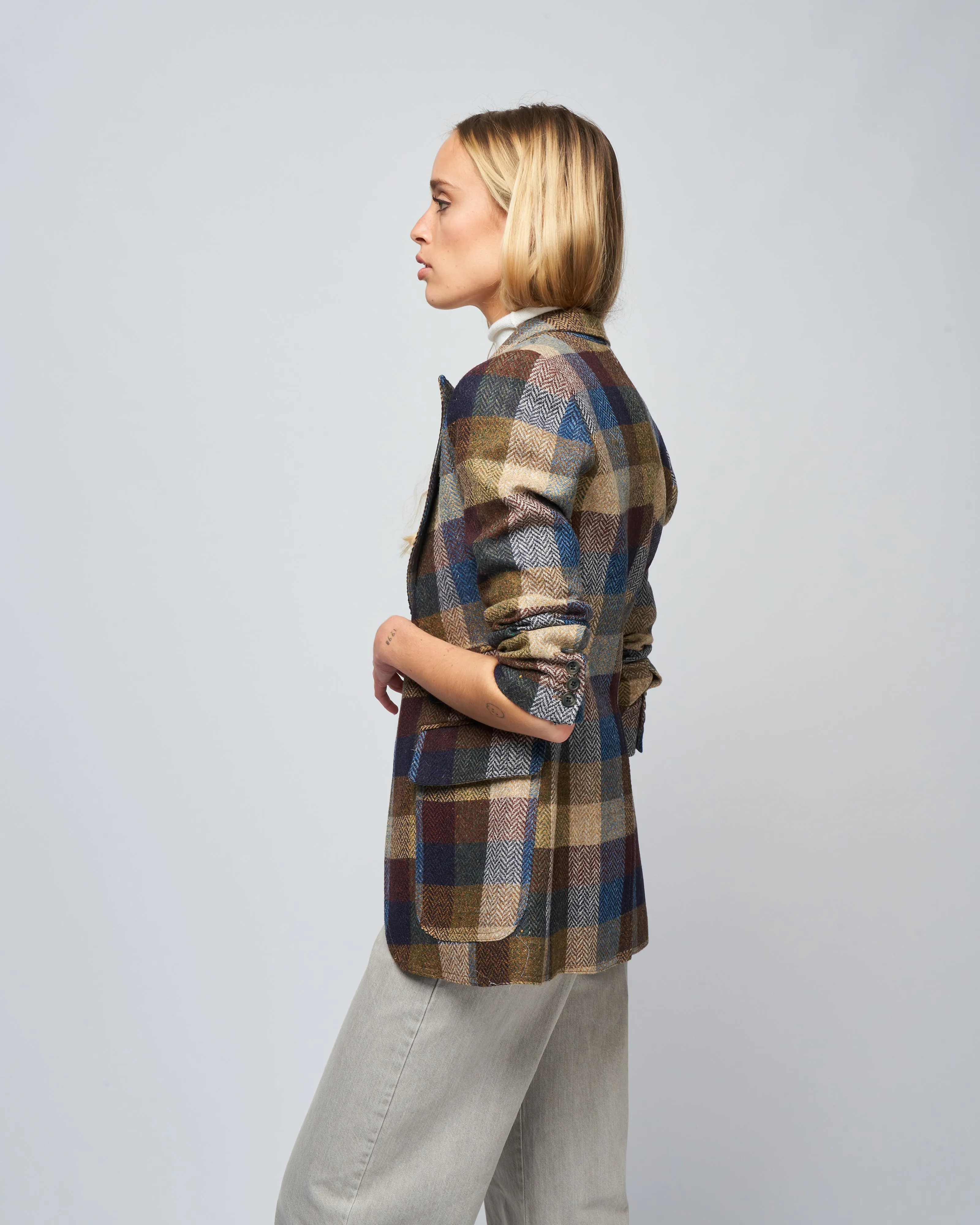 birkin blazer - peri lumberjacket check