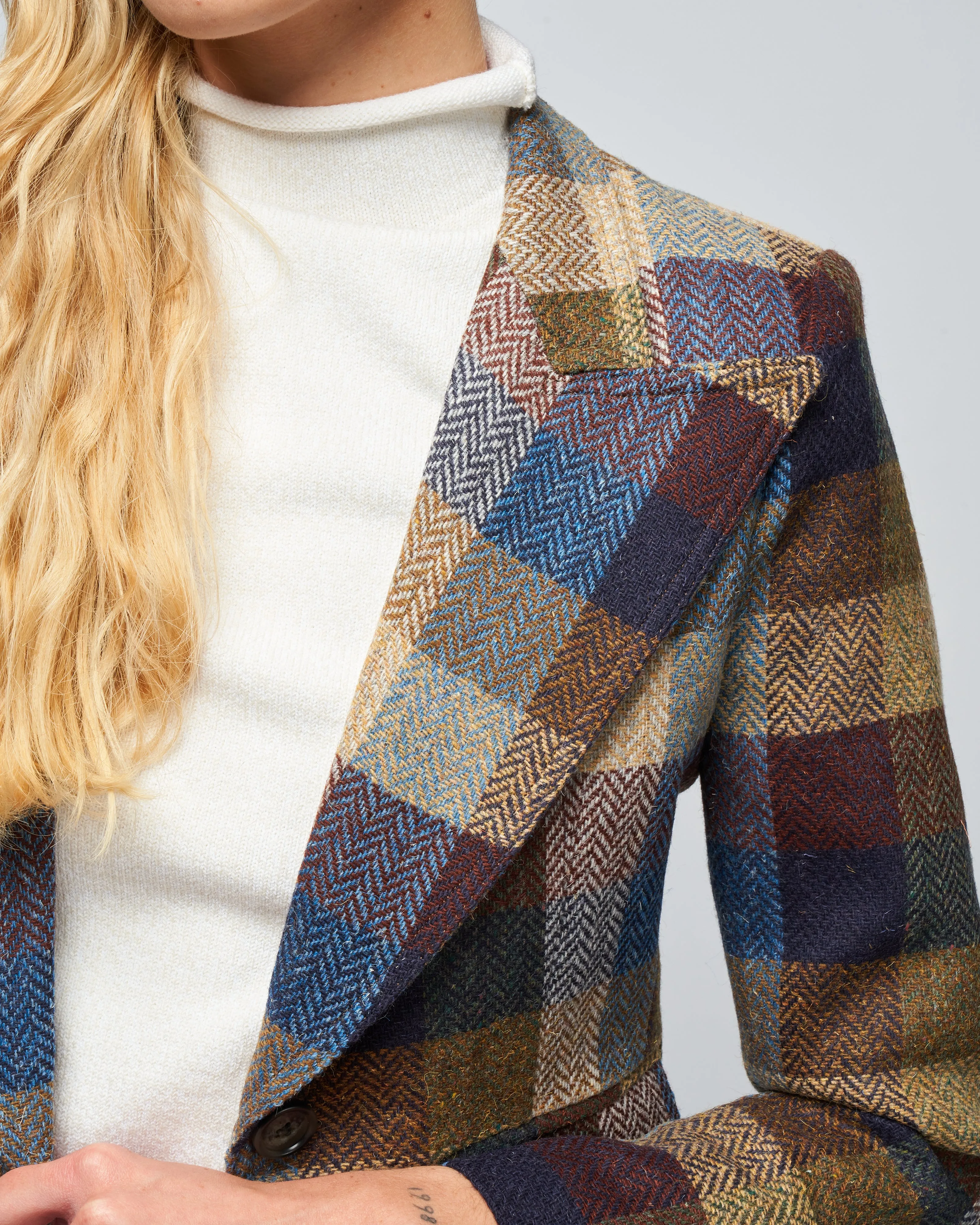 birkin blazer - peri lumberjacket check