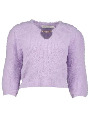 Bishop   Young Anise Cut Out Sweater - Lilac