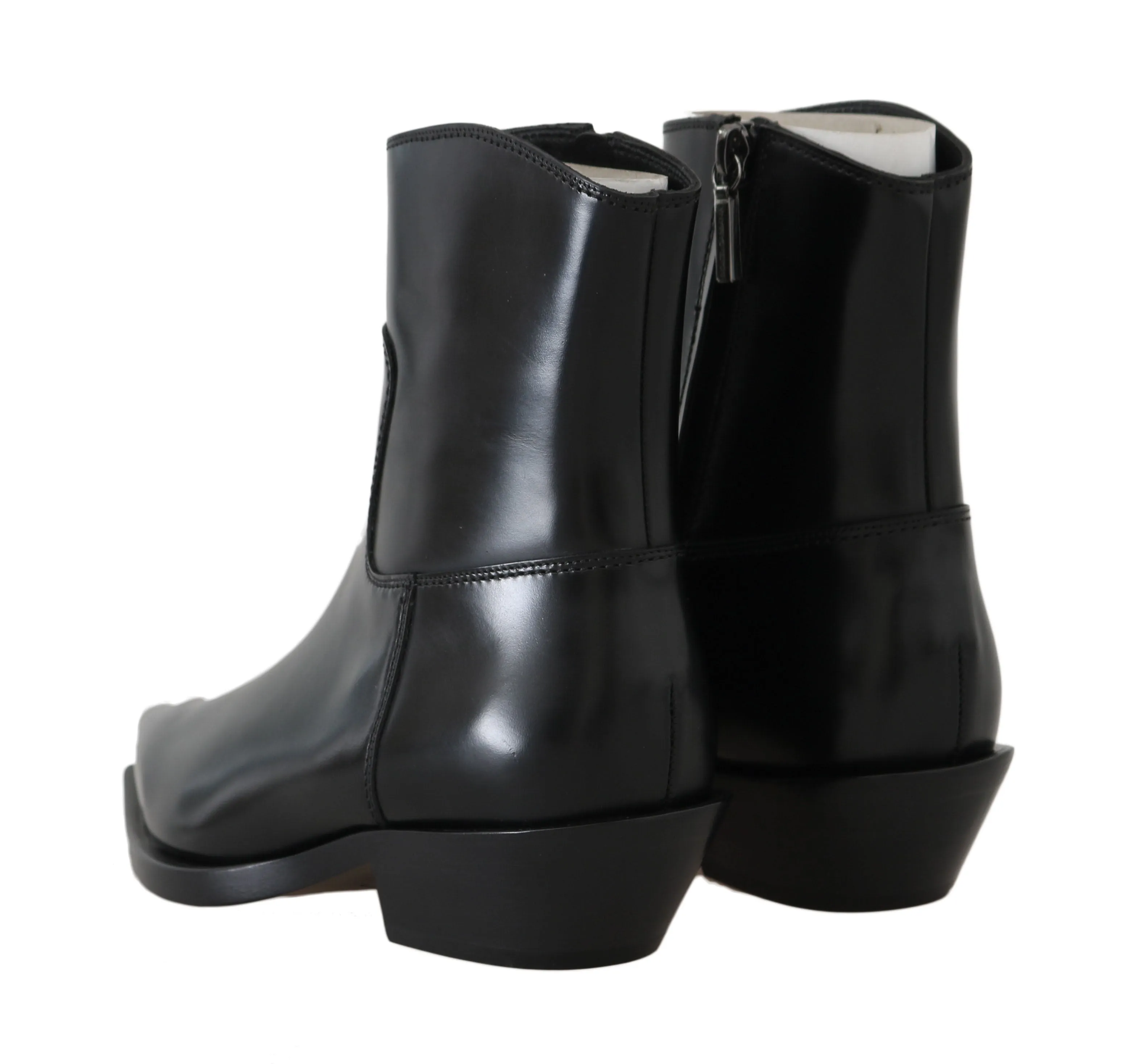 Black Leather Ankle Boots