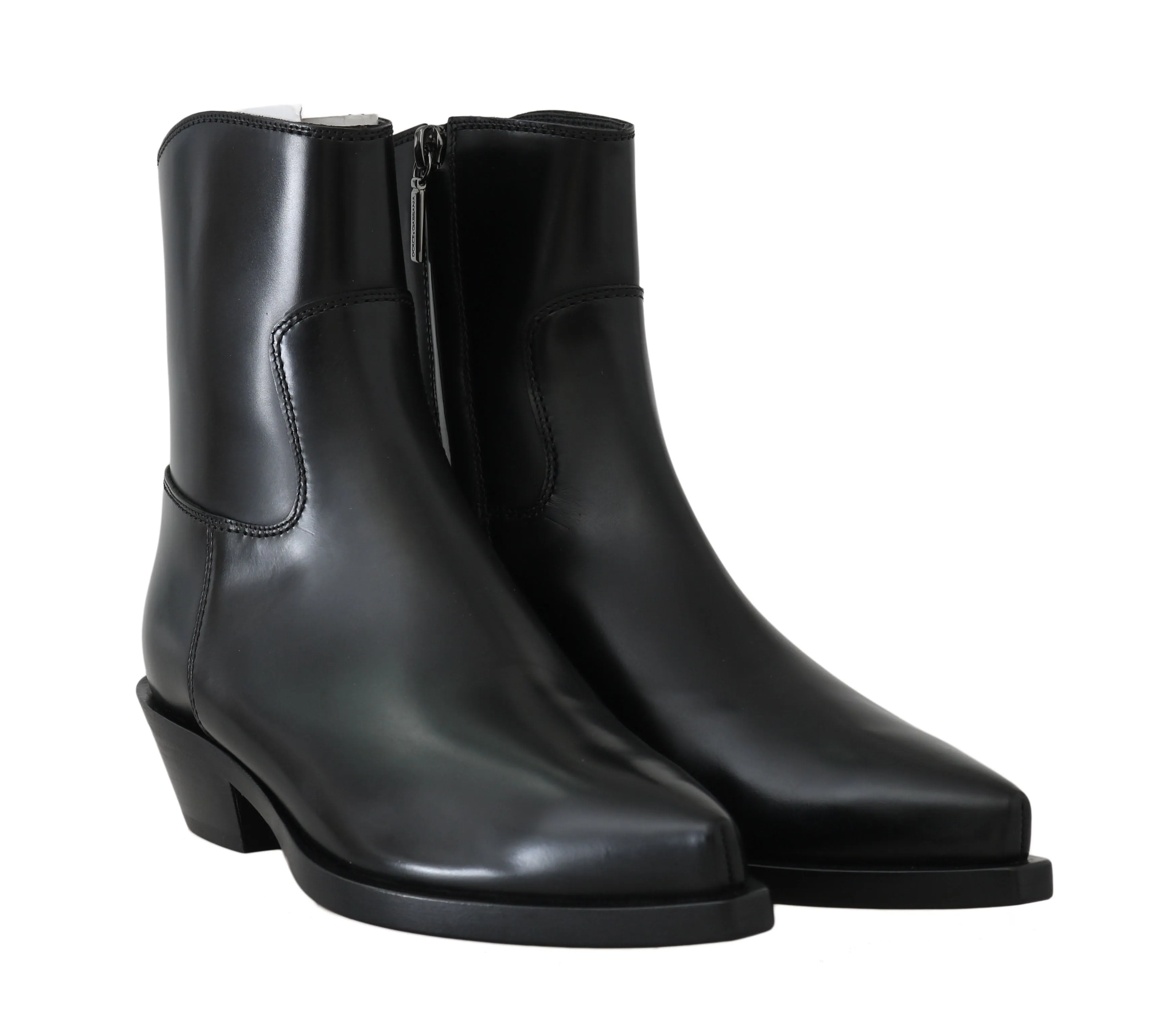 Black Leather Ankle Boots