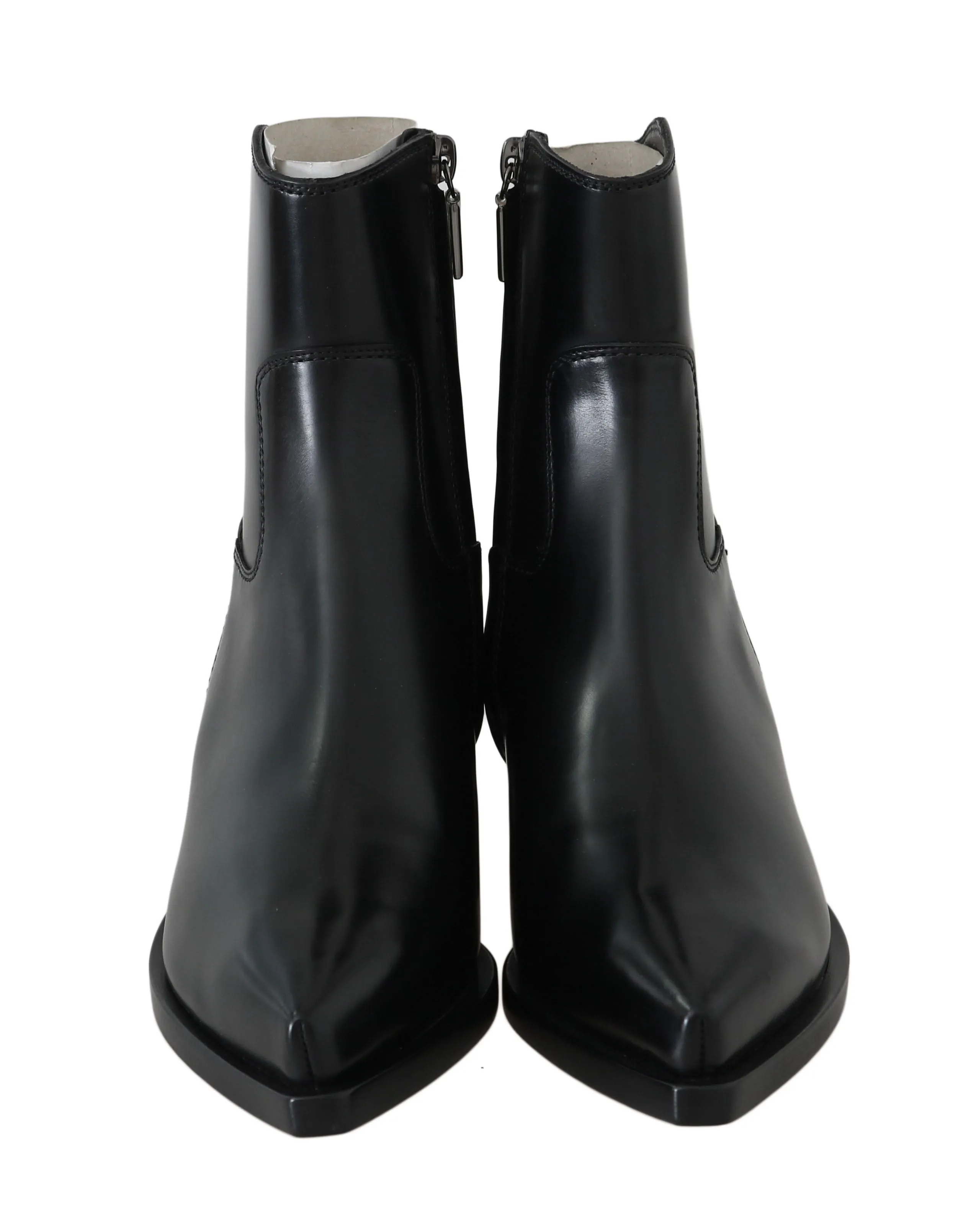 Black Leather Ankle Boots