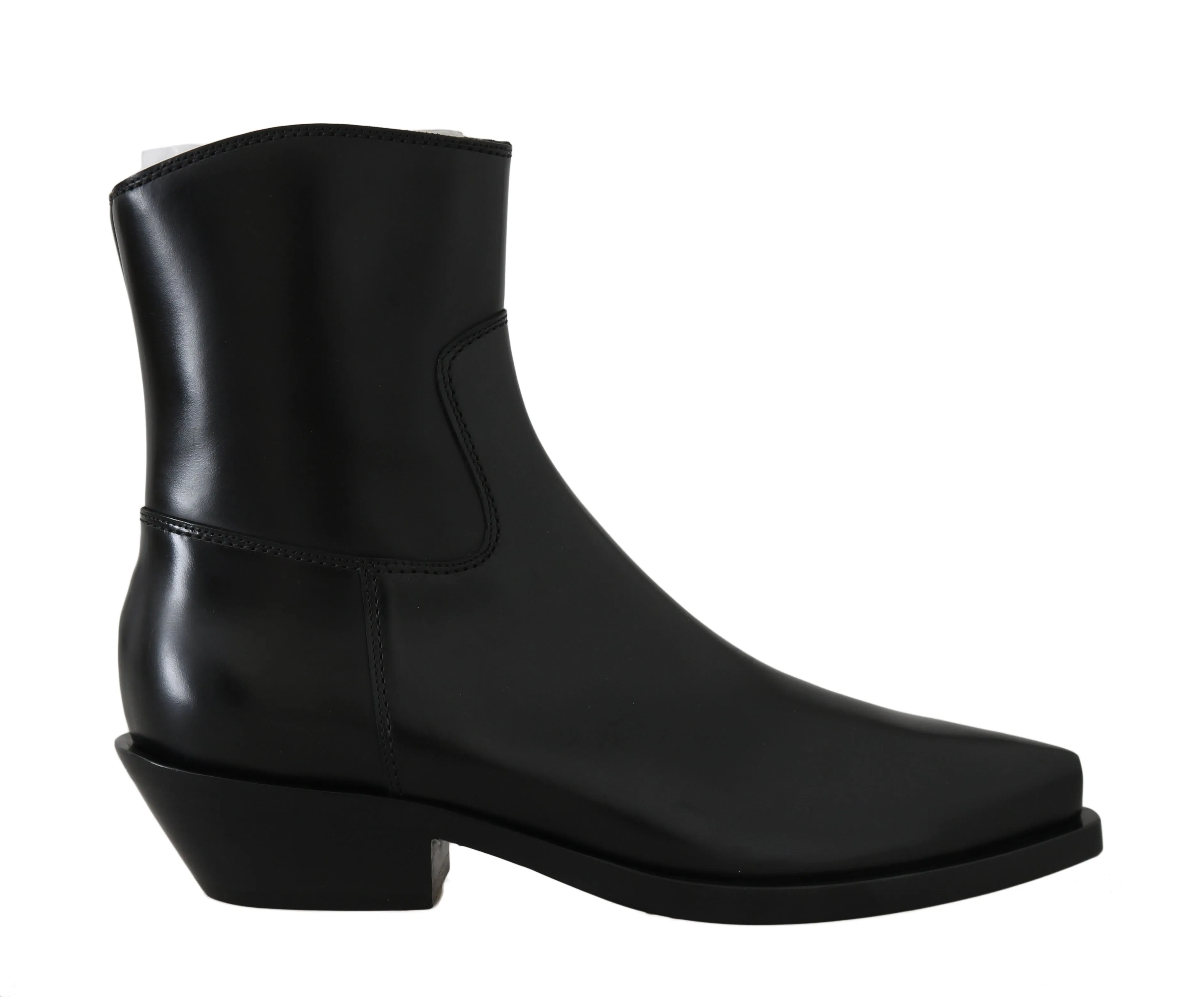 Black Leather Ankle Boots