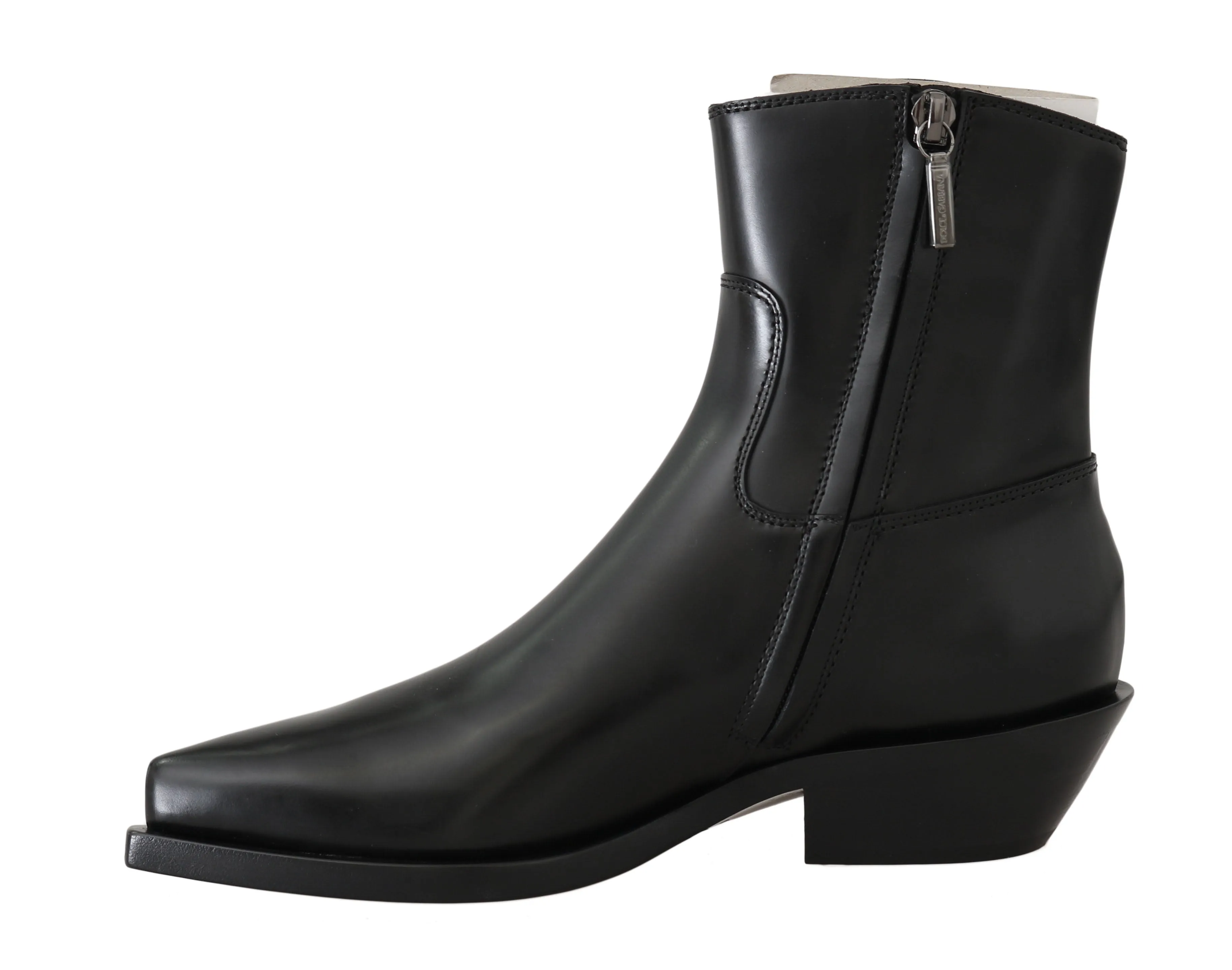 Black Leather Ankle Boots