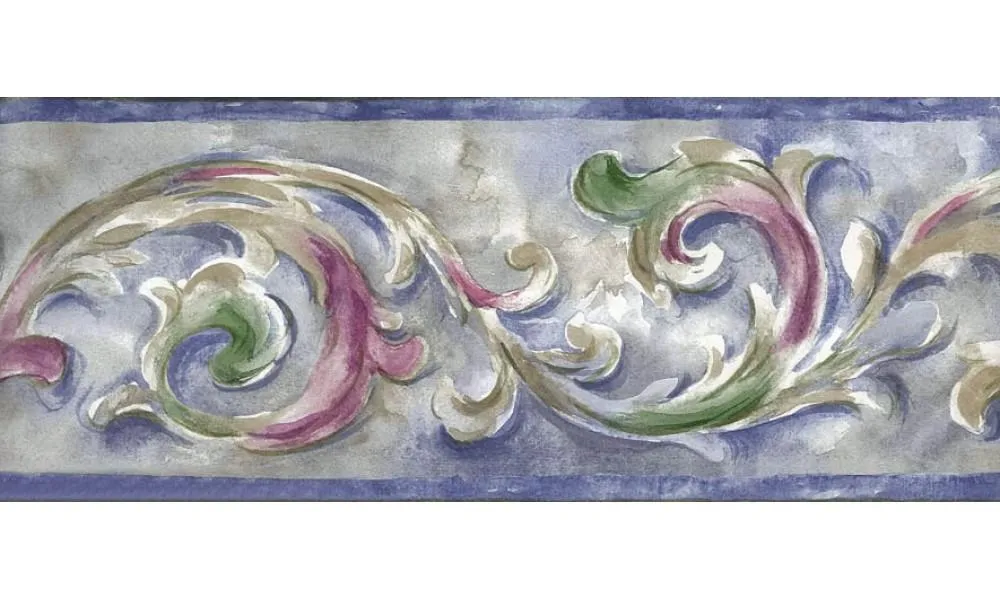 Blue Running Floral 5811957 Wallpaper Border