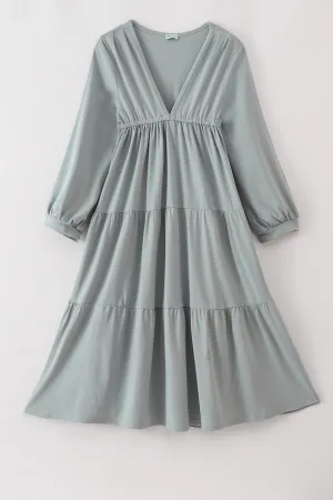 Blue Tiered Mom Dress