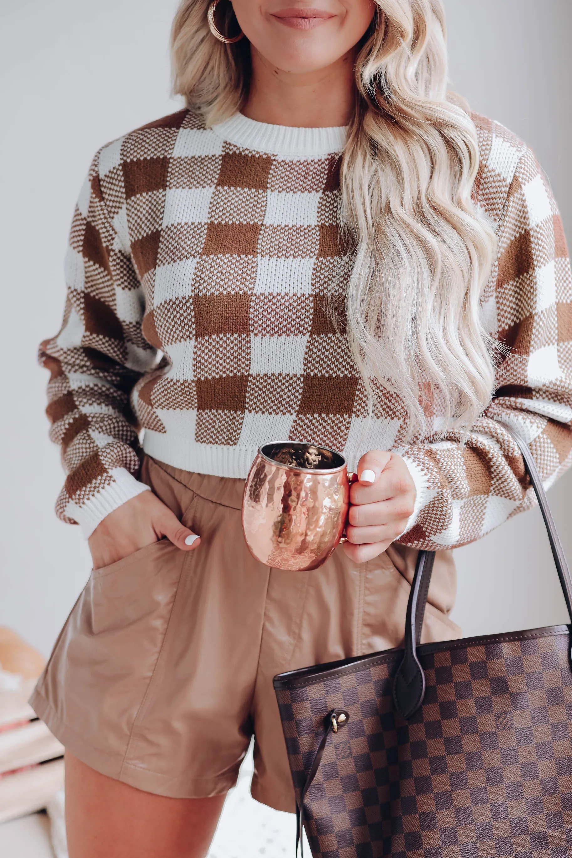 Buffy Cropped Sweater - Brown