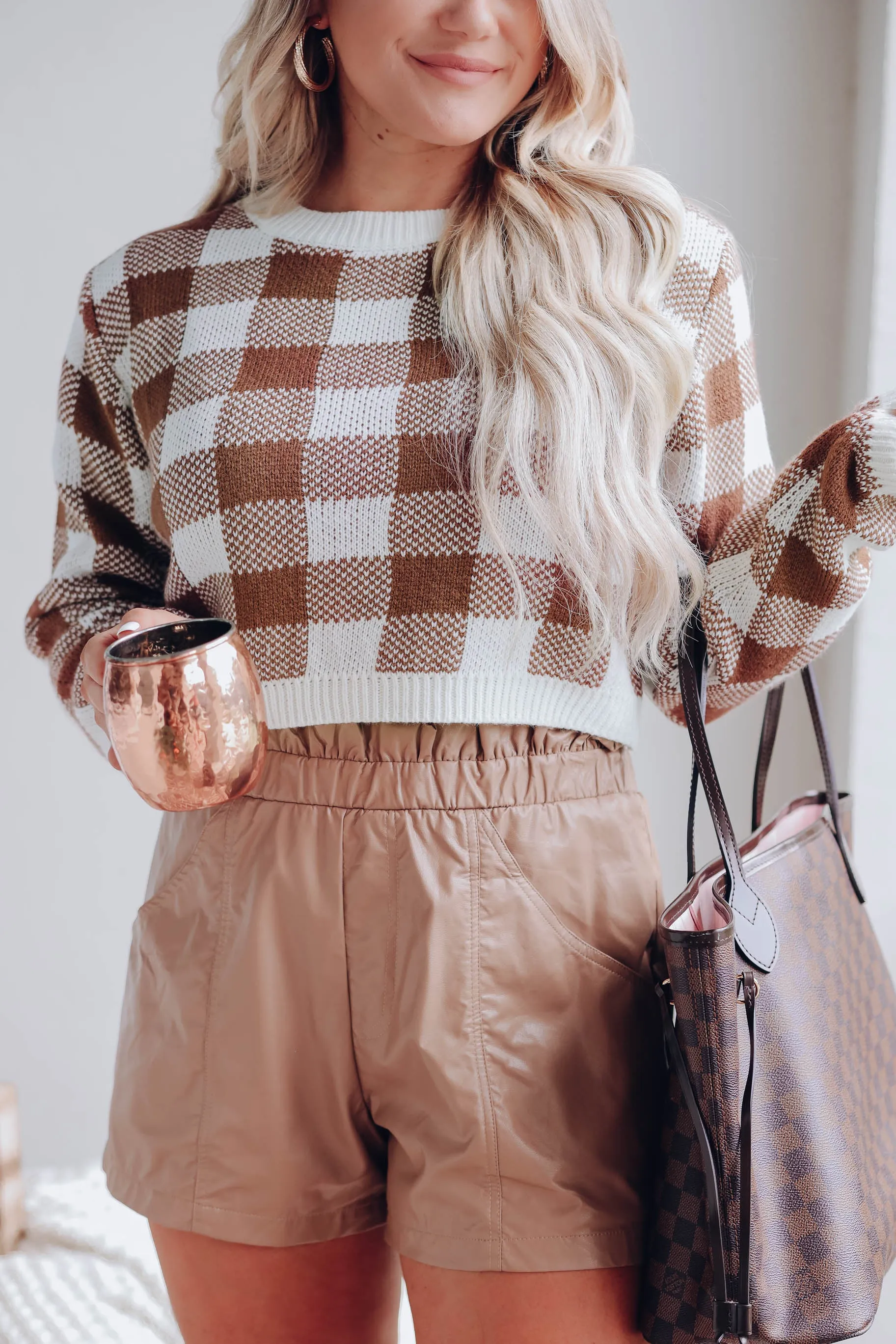 Buffy Cropped Sweater - Brown