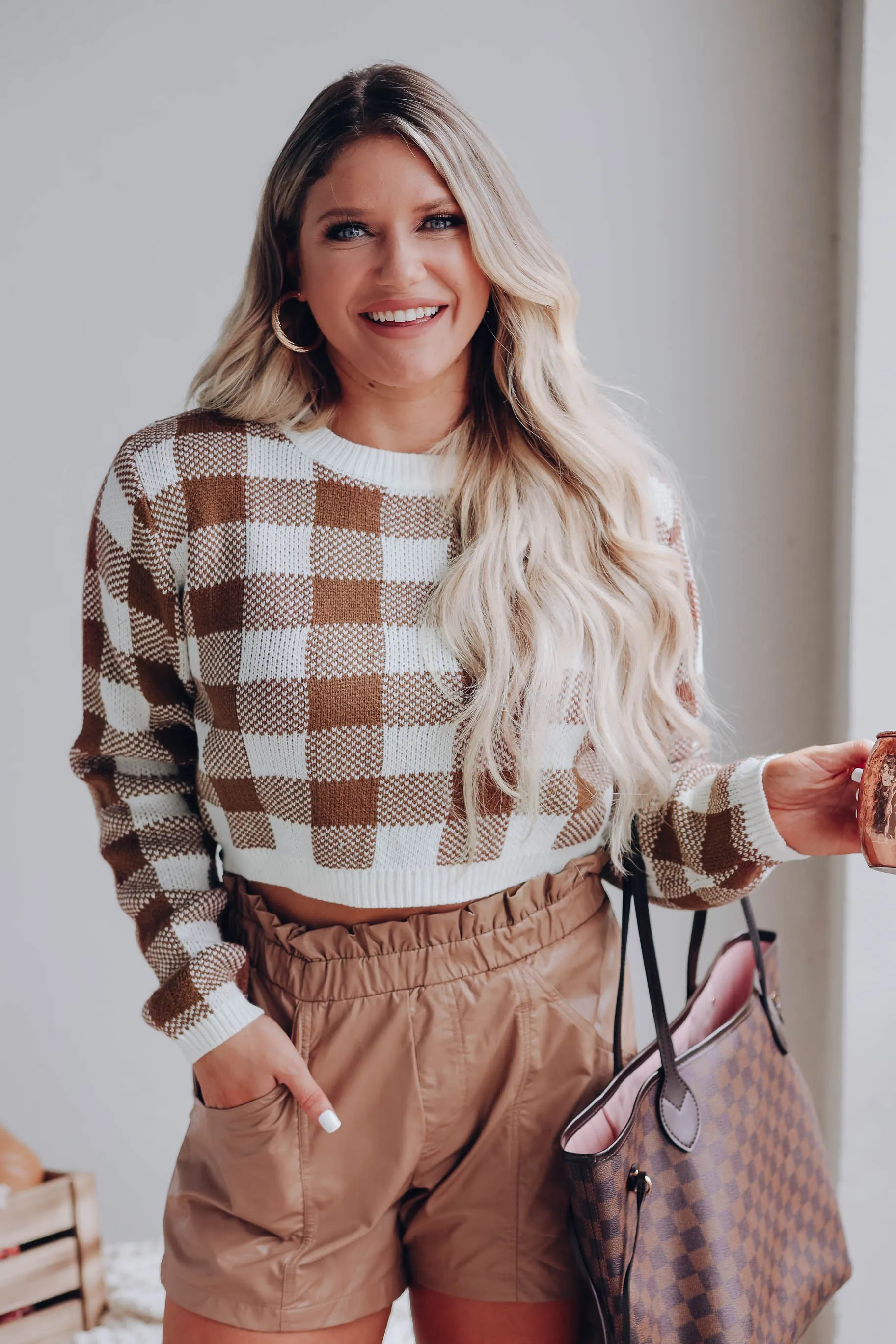 Buffy Cropped Sweater - Brown