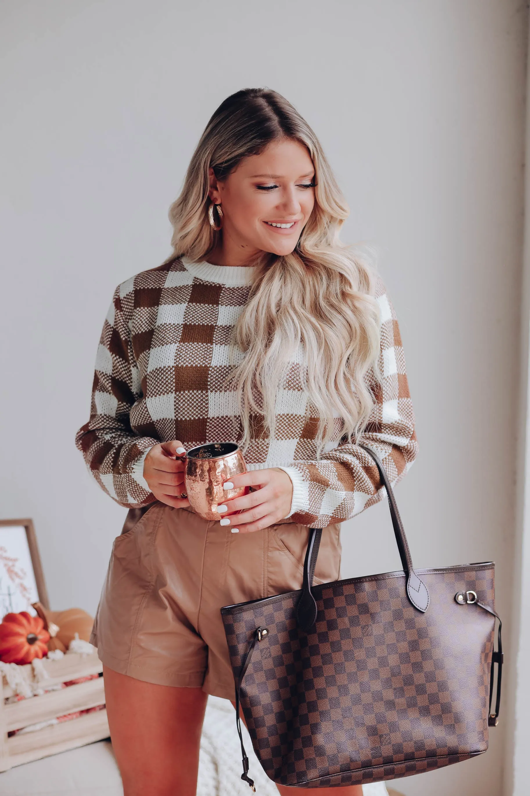 Buffy Cropped Sweater - Brown