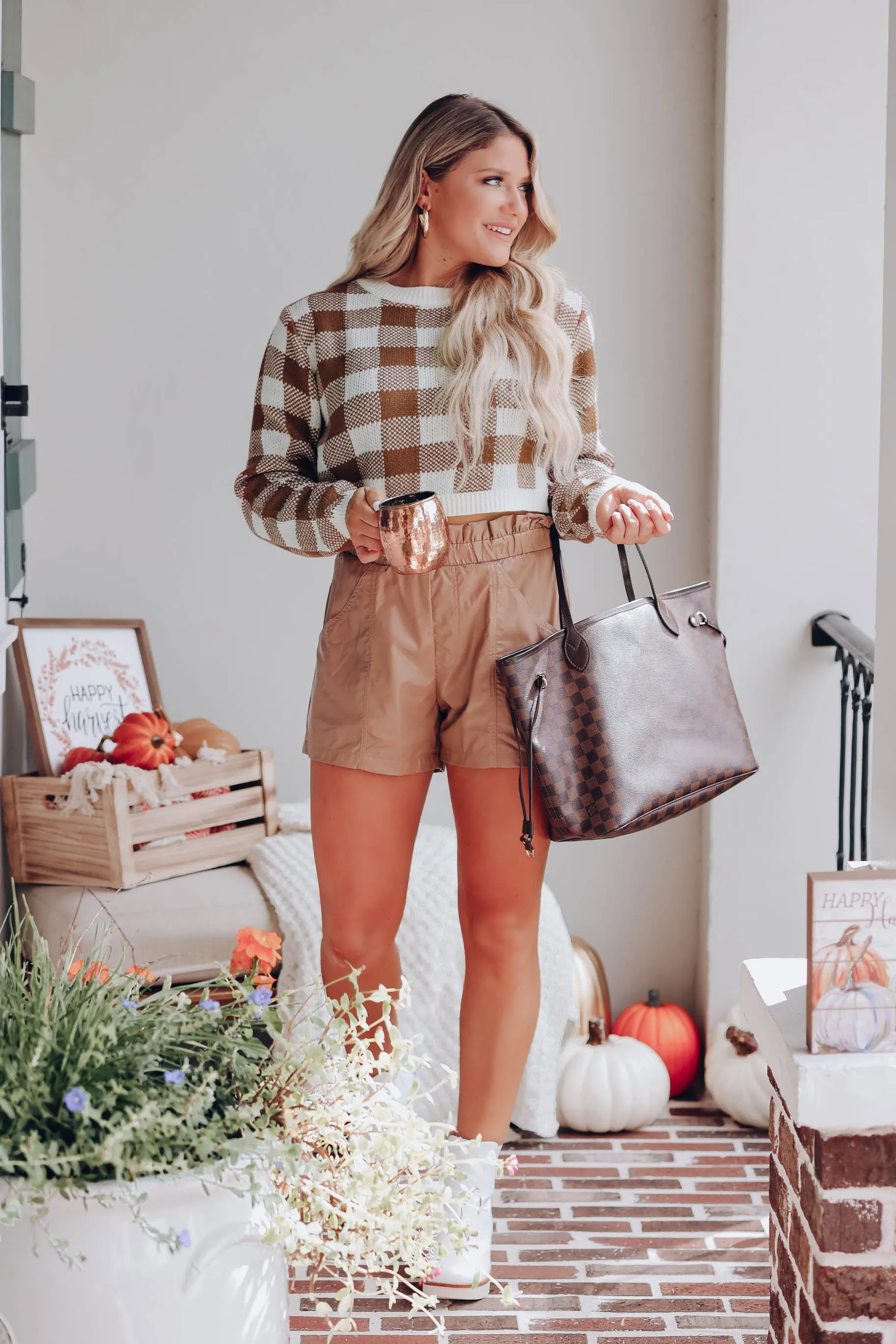 Buffy Cropped Sweater - Brown