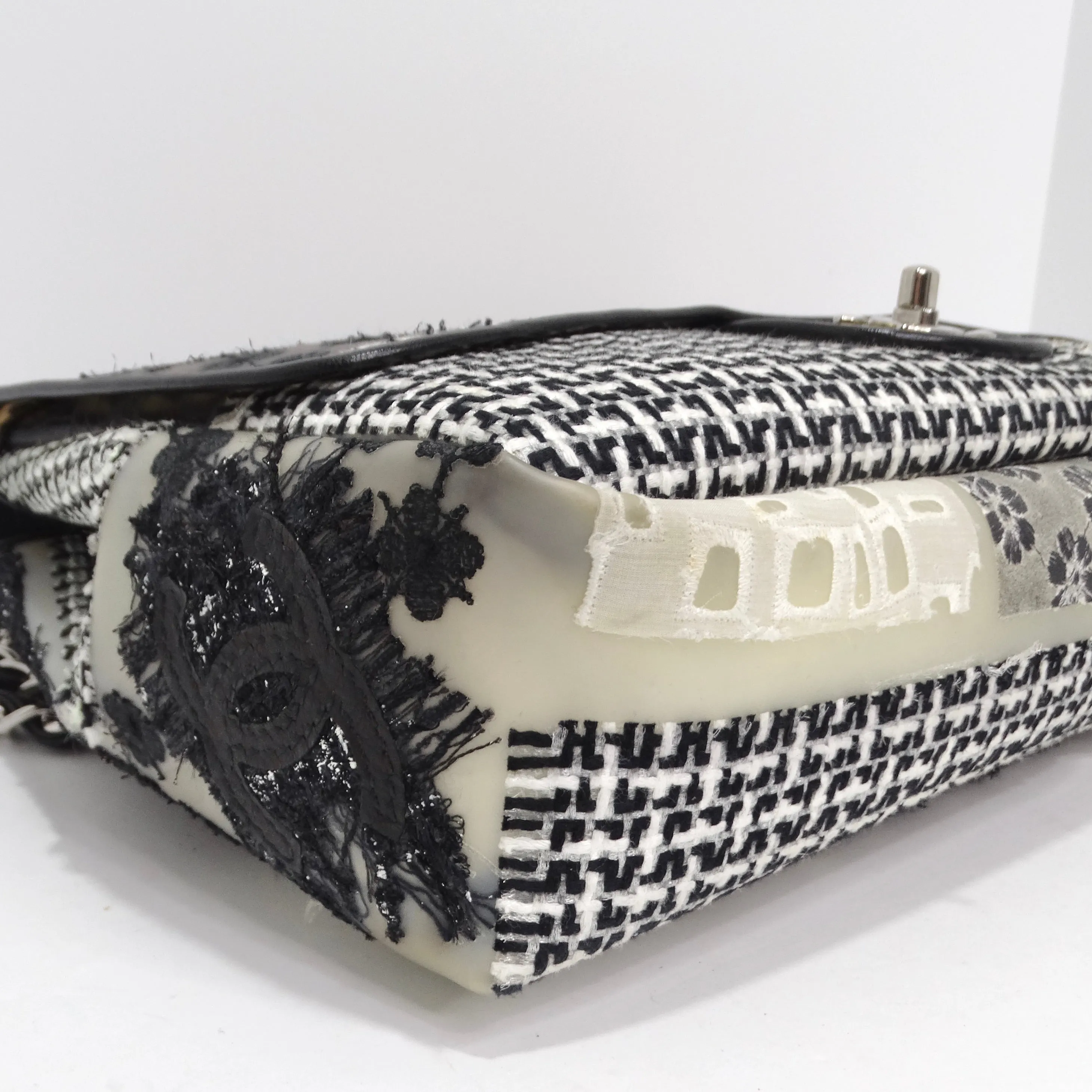 Chanel Patchwork Tweed PVC Classic Single Flap Handbag