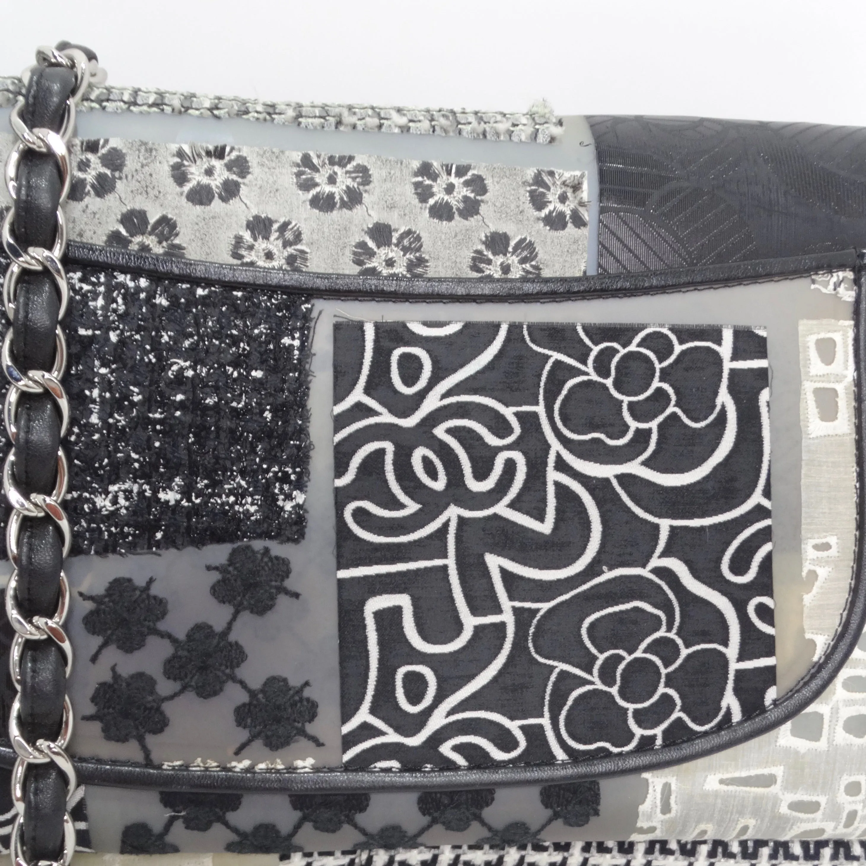 Chanel Patchwork Tweed PVC Classic Single Flap Handbag