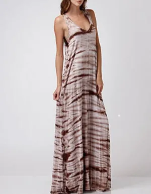 Chocolate Tie Dye Maxi Dress