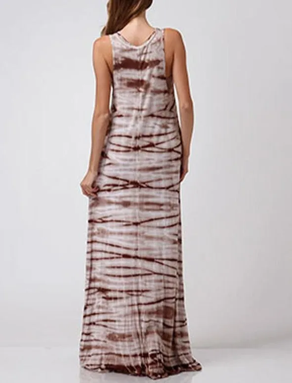 Chocolate Tie Dye Maxi Dress