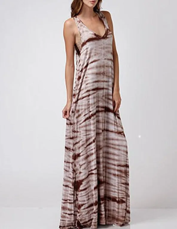 Chocolate Tie Dye Maxi Dress