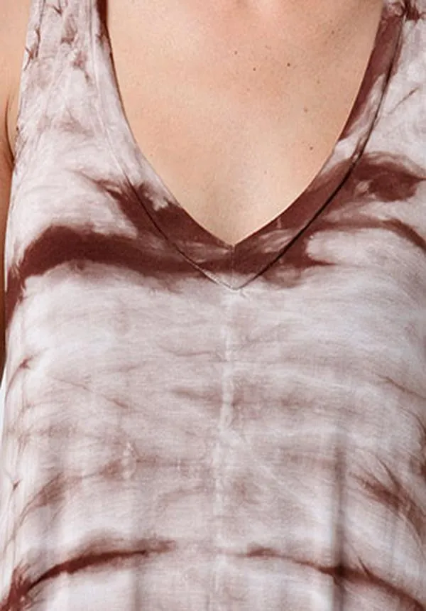 Chocolate Tie Dye Maxi Dress