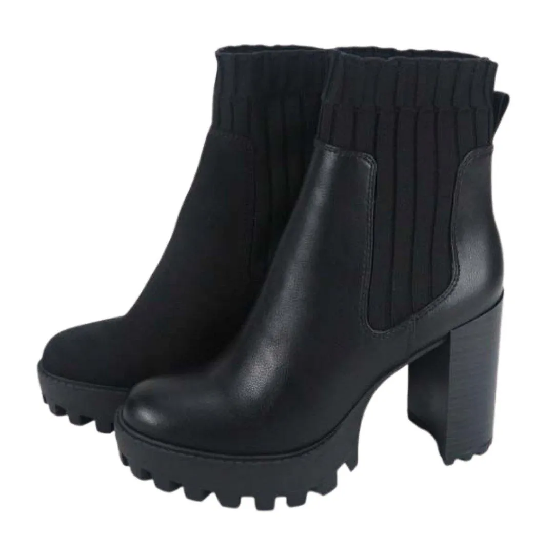 Chunky Heel Sock Boots