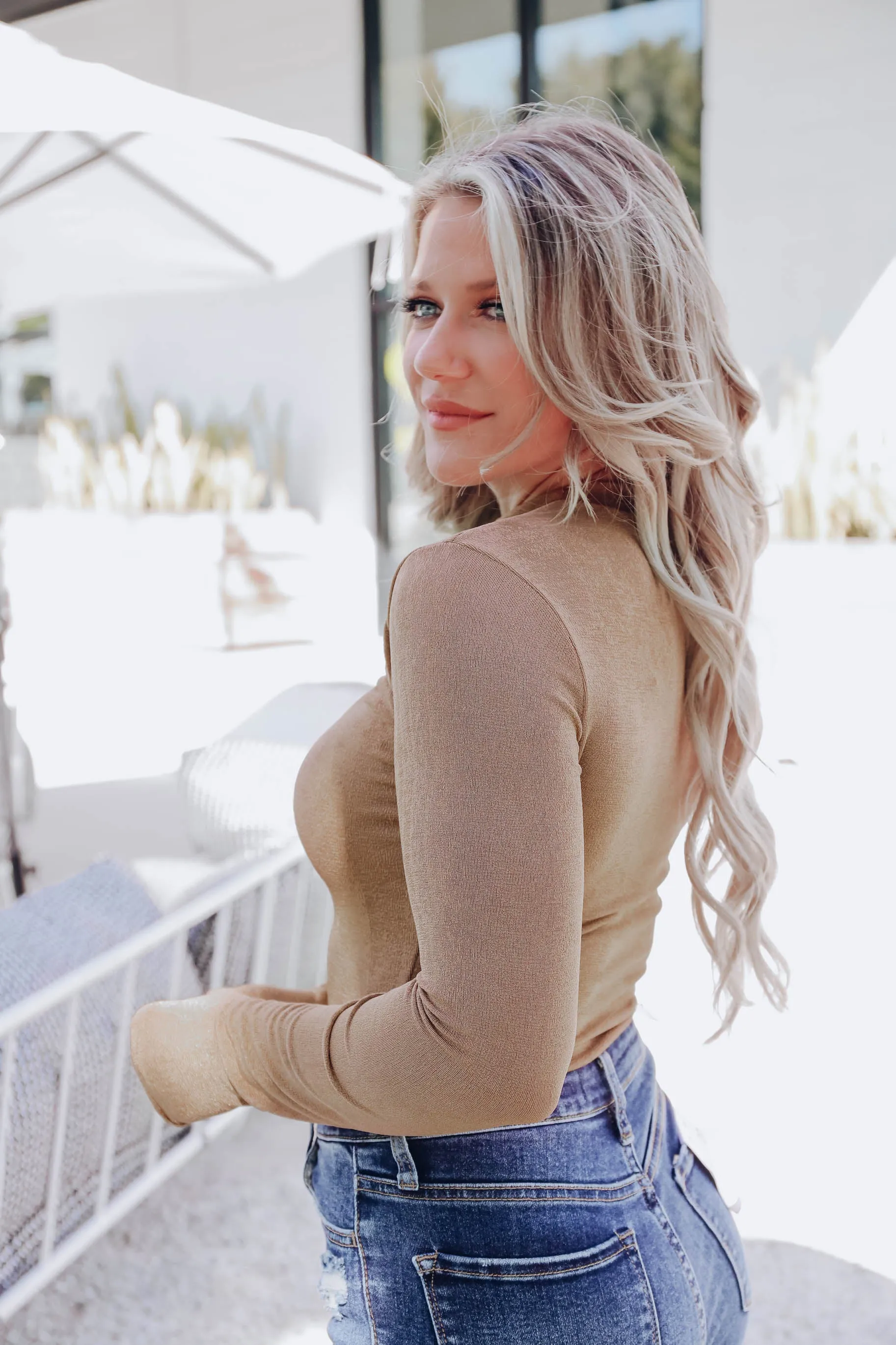City Sparkle Cut Out Bodysuit - Gold