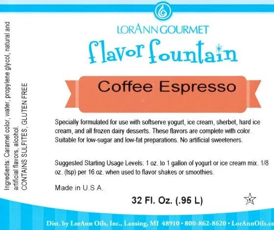 Coffee Espresso Flavor - 4 oz. - 32 oz. - Ice Cream and Beverage Flavors - LorAnn Oils - Canadian Distribution