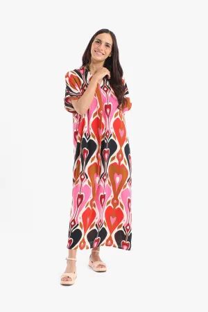 Colored Heart Printed Dress