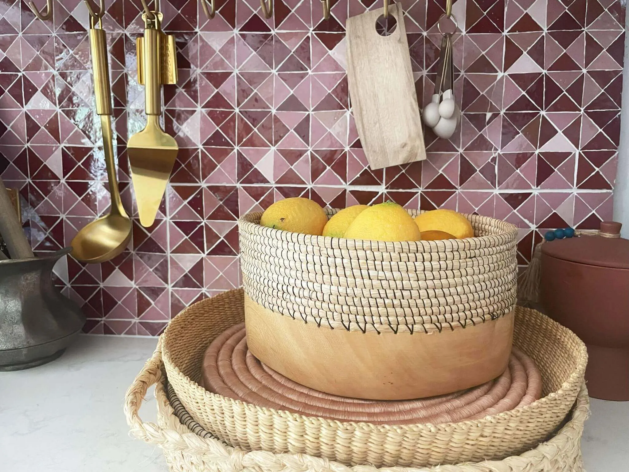 Copabu Wooden   Woven Tray