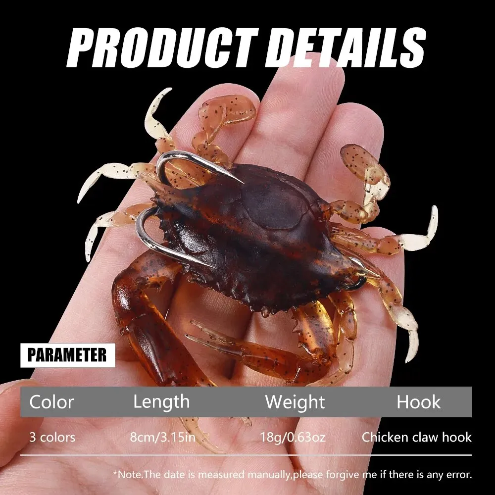 Crab Soft Bait fishing lure double hook 10cm 30g  Fishing
