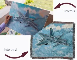 Create Your Own Personalized Custom Woven Blanket - from your own photo or art piece