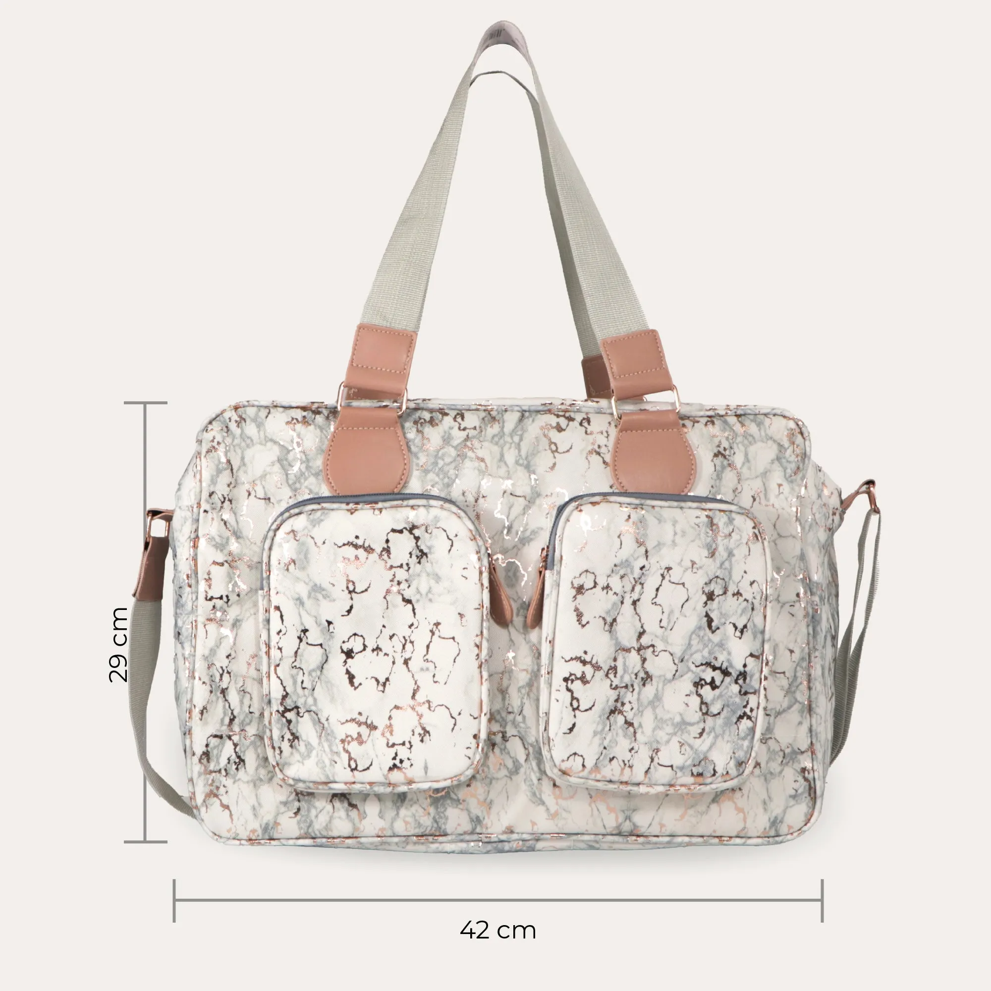 Deluxe Changing Bag - Metallic Rose Gold Marble