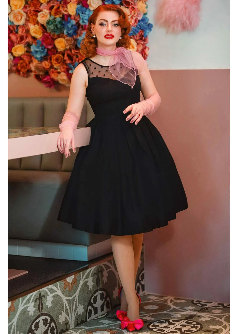 Dolly & Dotty Elizabeth 50's Swing Dress Black