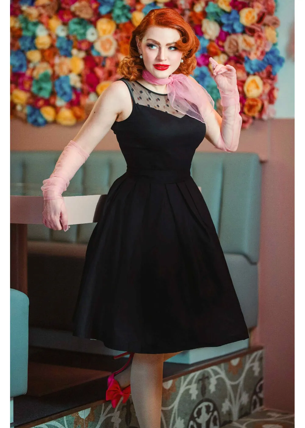 Dolly & Dotty Elizabeth 50's Swing Dress Black