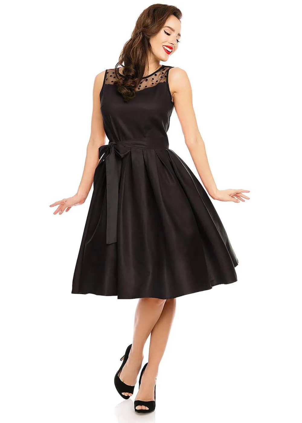 Dolly & Dotty Elizabeth 50's Swing Dress Black